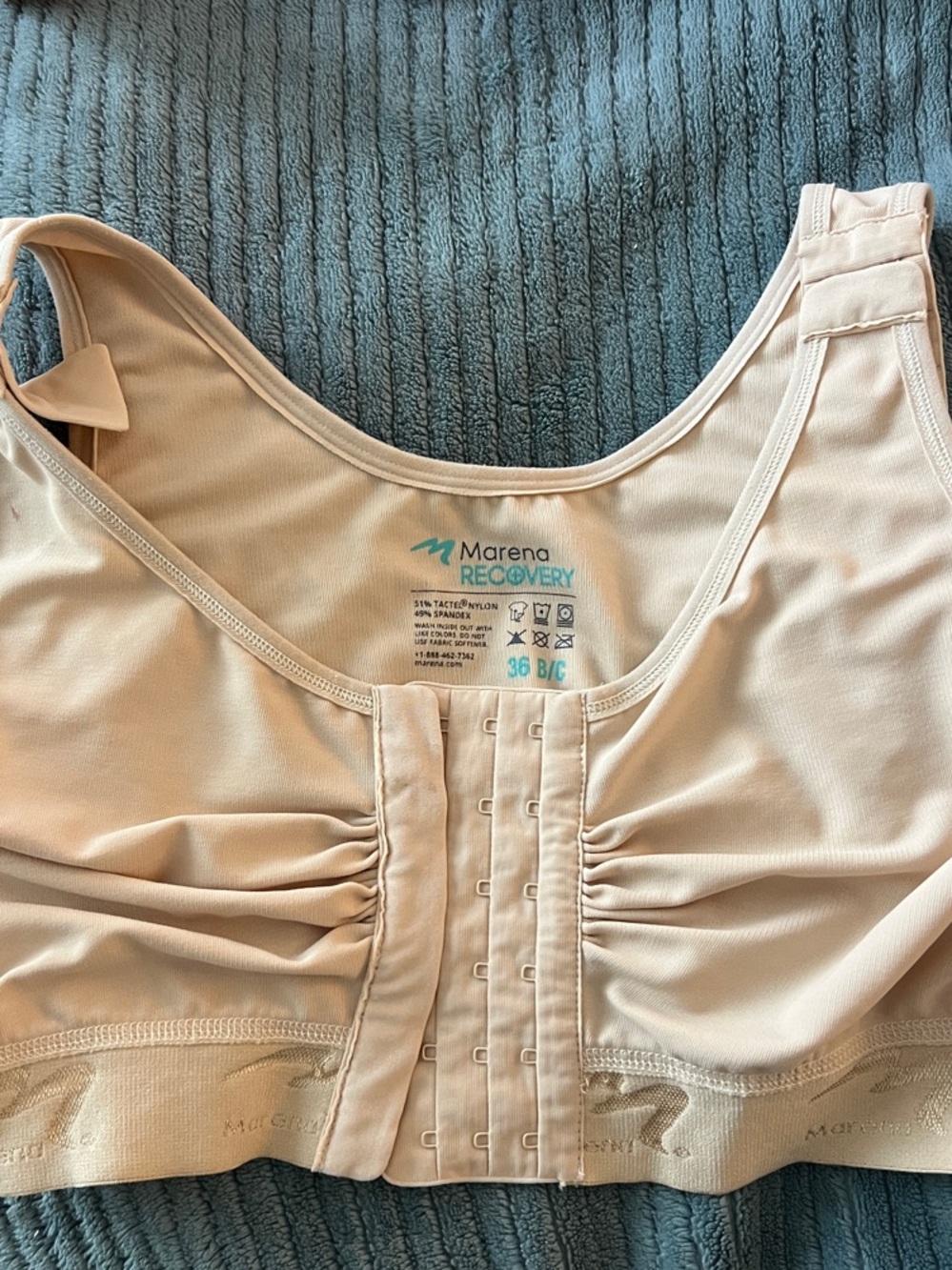 Marena Recovery Front-Closure Support Bra in Nude